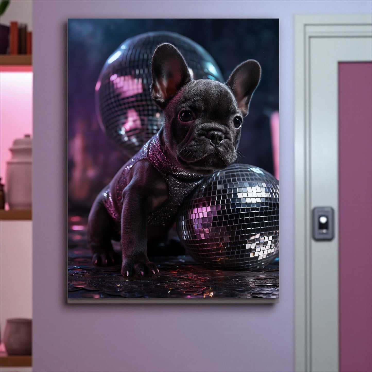 French Bulldog Art Print: Pastel Frenchie Poster, Minimalist Home Decor