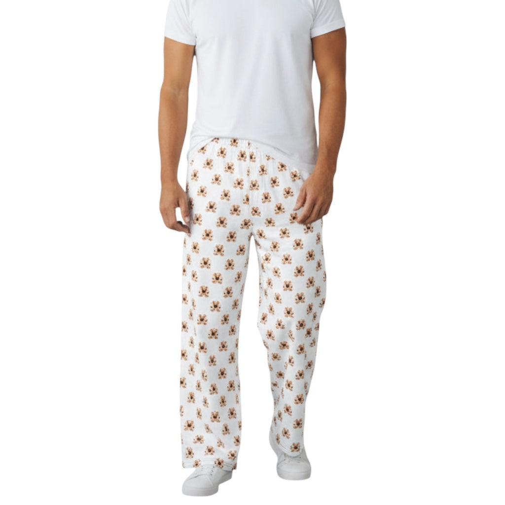 French Bulldog Gingerbread Cookie Wide-Leg Pants | Unisex All-Over Print Holiday Lounge Pants | Christmas Pajamas
