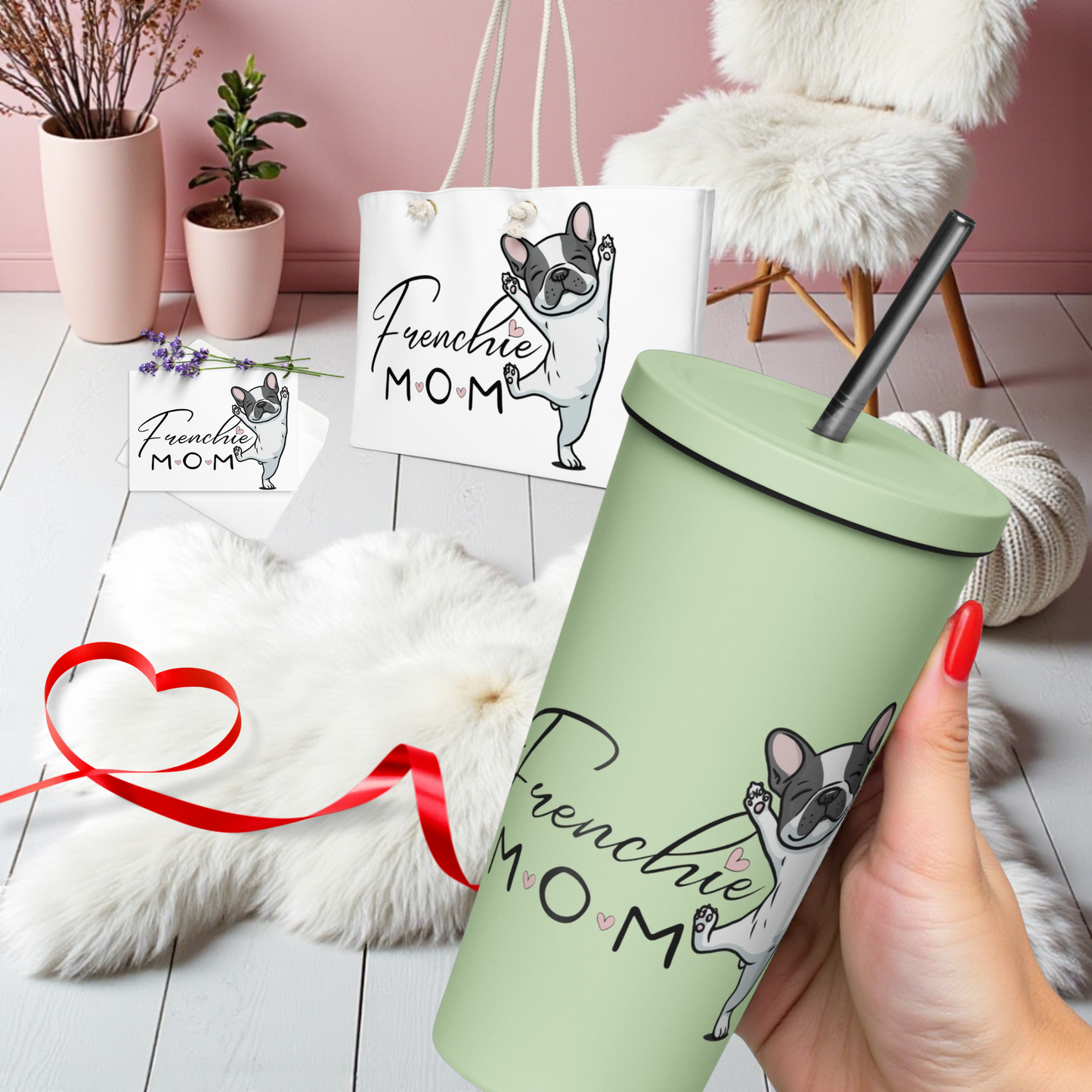 French Bulldog Mom Tumbler: 20oz Insulated Stainless Steel Travel Mug