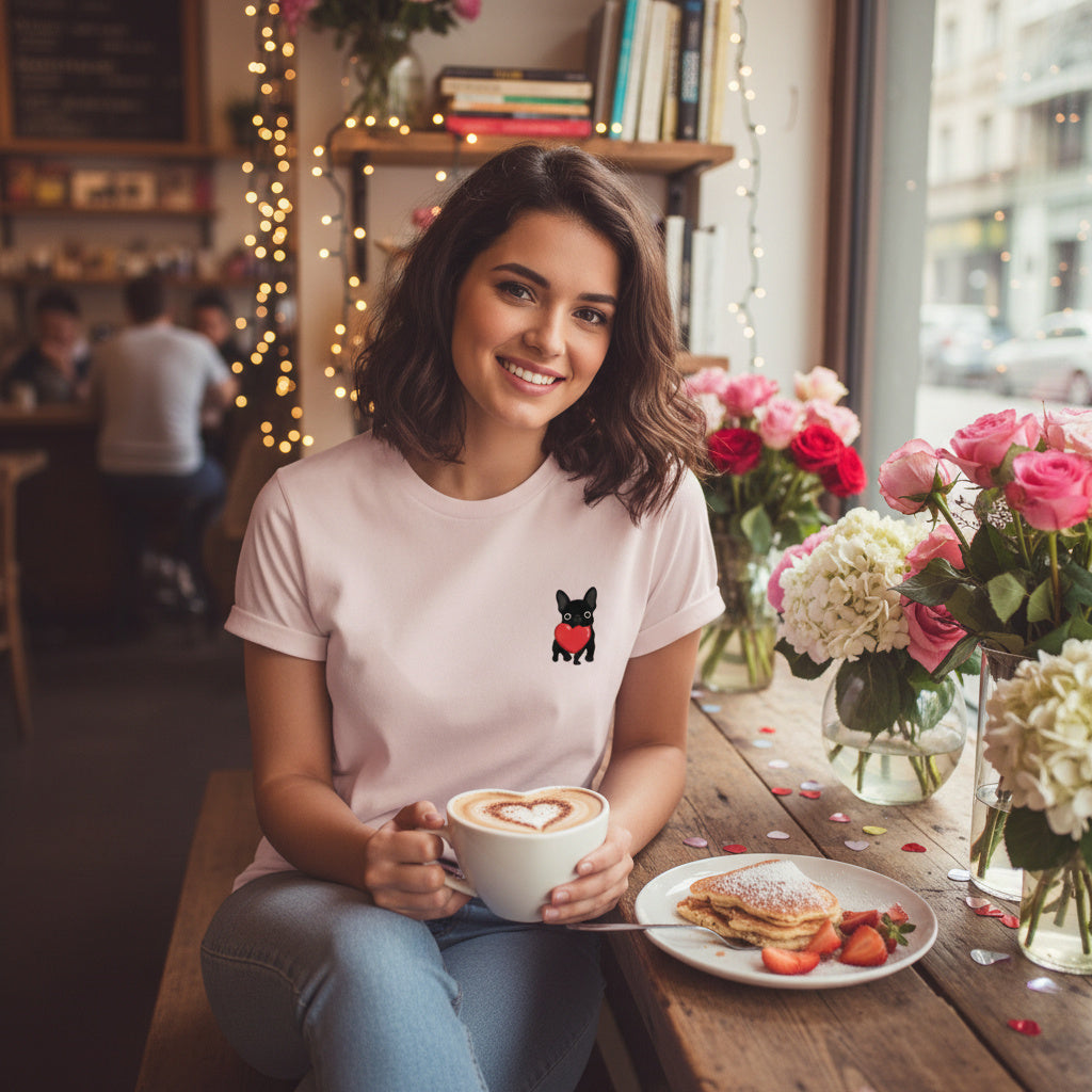 French Bulldog Valentine T-Shirt – Matching Frenchie Couple Tee