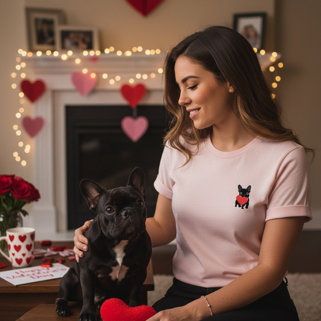 French Bulldog Valentine T-Shirt – Matching Frenchie Couple Tee
