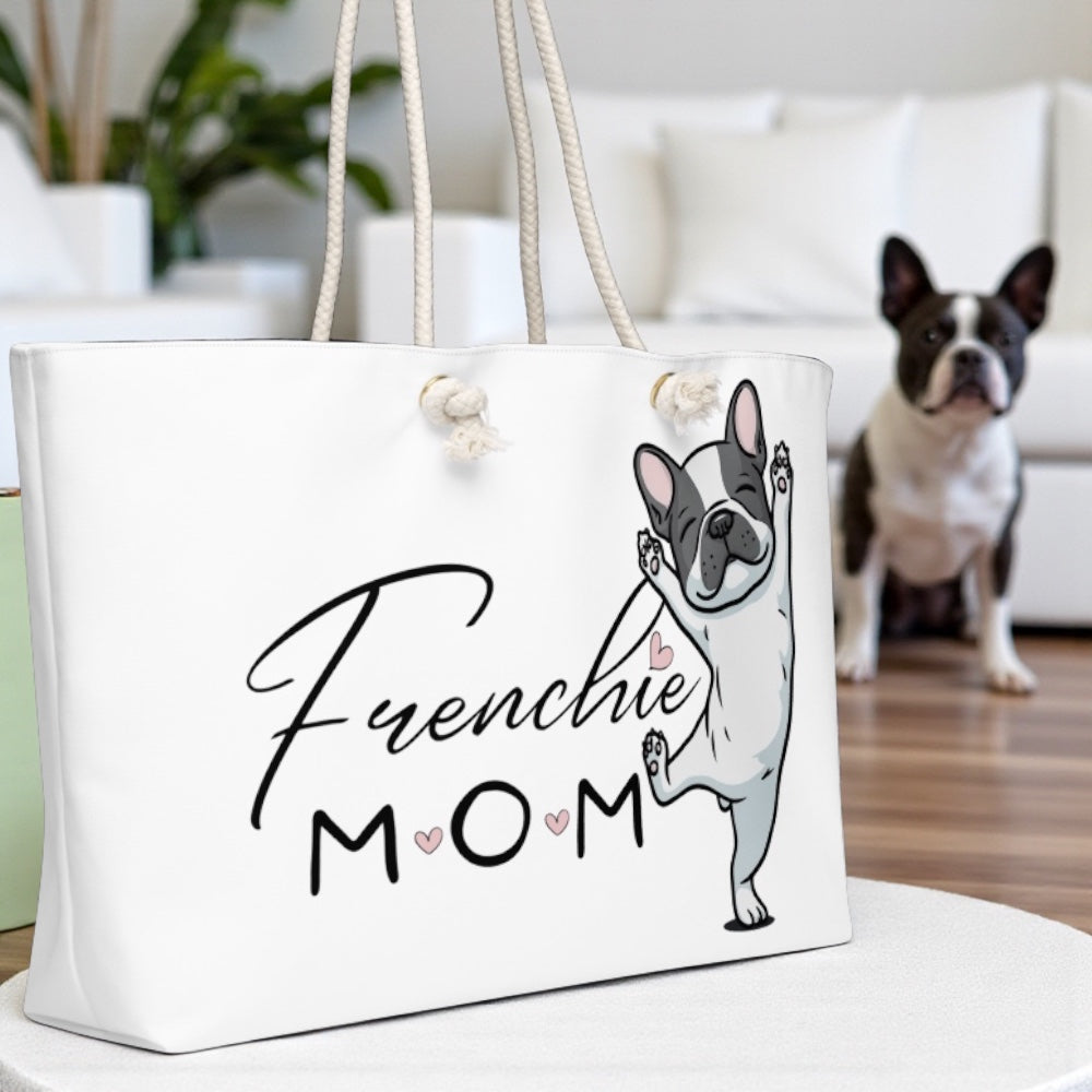 Frenchie Mom Tote Bag: French Bulldog Lover Gift