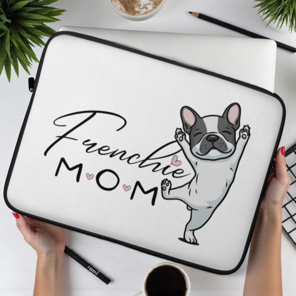 Frenchie Mom Laptop Sleeve: French Bulldog Padded Computer Case