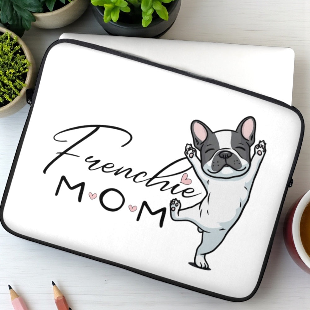 Frenchie Mom Laptop Sleeve: French Bulldog Padded Computer Case