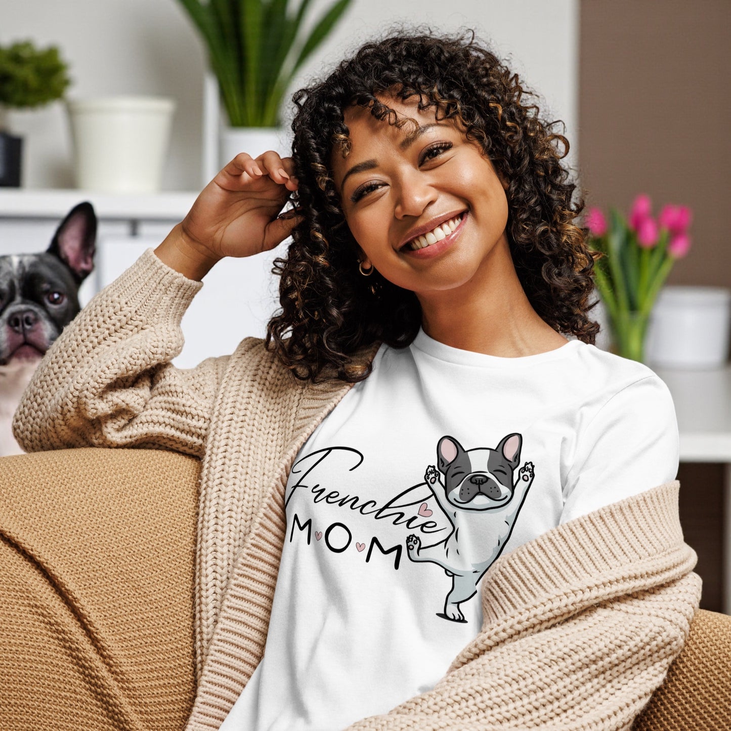 Frenchie Mom T-Shirt – French Bulldog Shirt, Dog Mom Gift, Cute Frenchie Lover Tee for Women