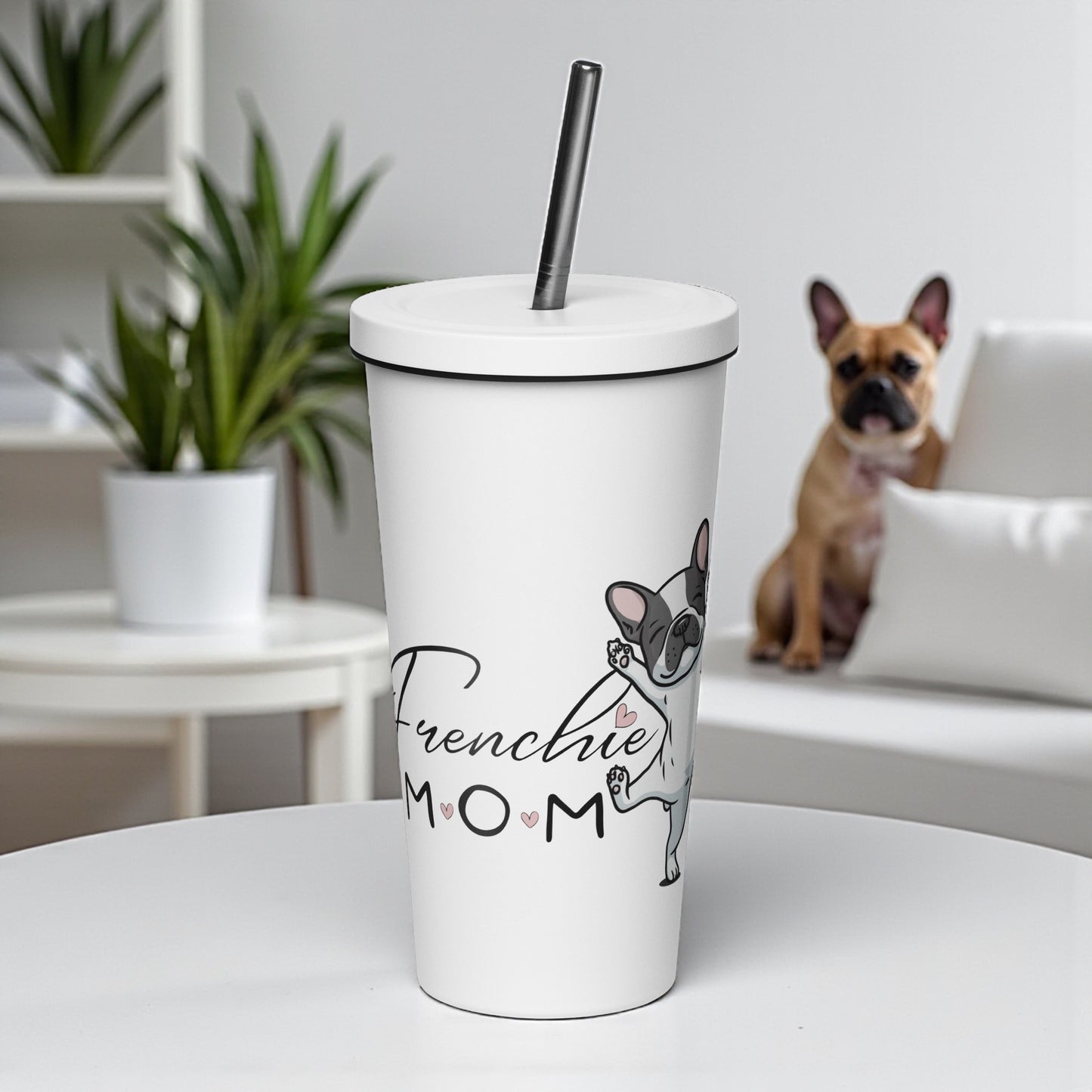 French Bulldog Mom Tumbler: 20oz Insulated Stainless Steel Travel Mug