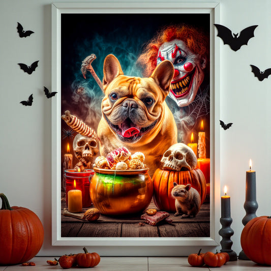 French Bulldog Halloween Poster: Spooky Gothic Home Decor A2 Print