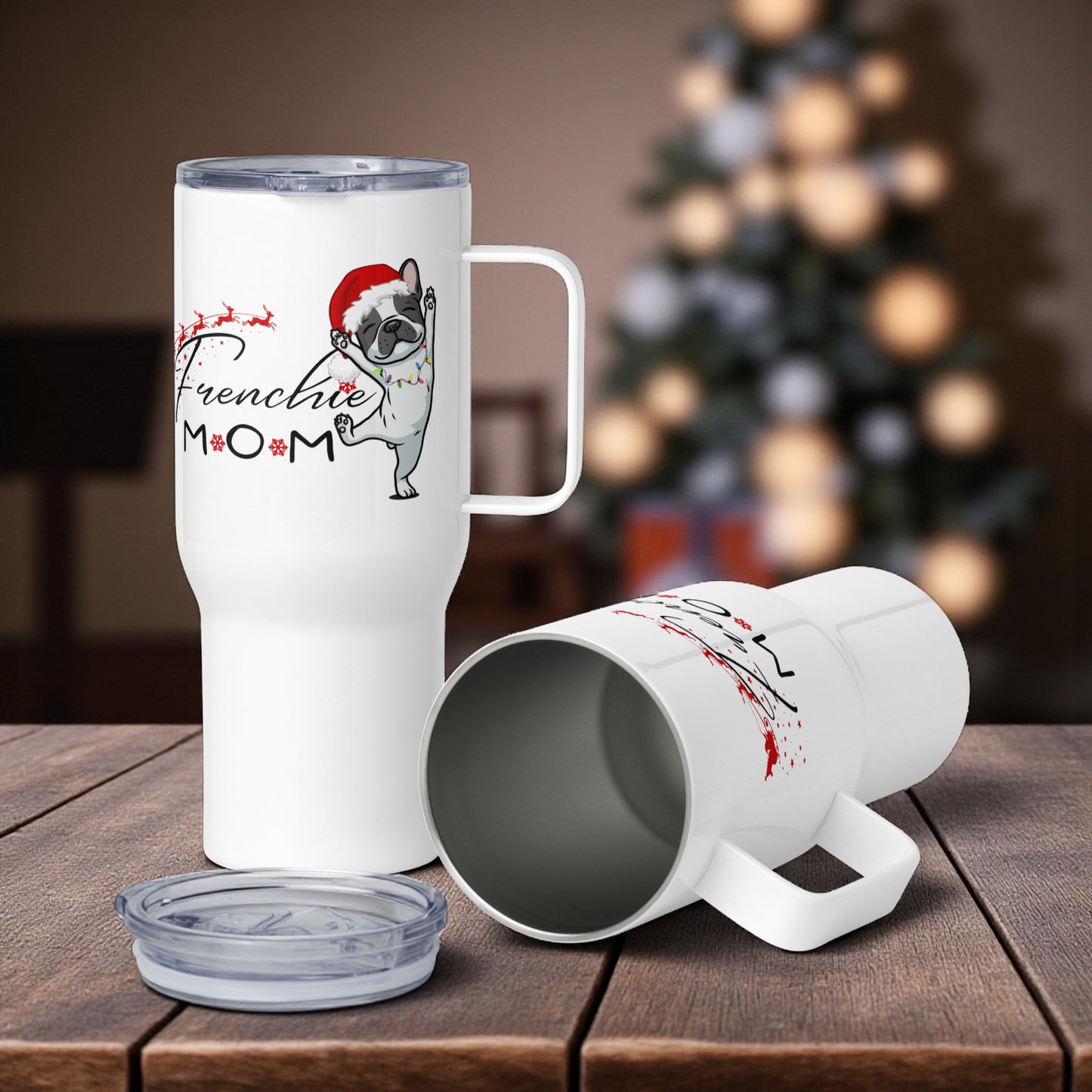 Frenchie Mom Christmas Tumbler: 25oz/40oz French Bulldog Travel Mug