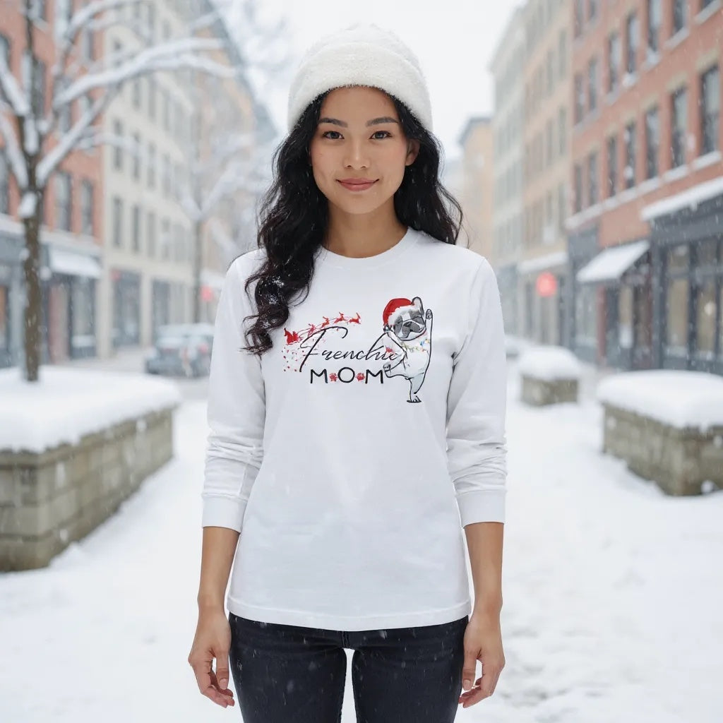 French Bulldog Mom Christmas Shirt: Holiday Frenchie Graphic Tee