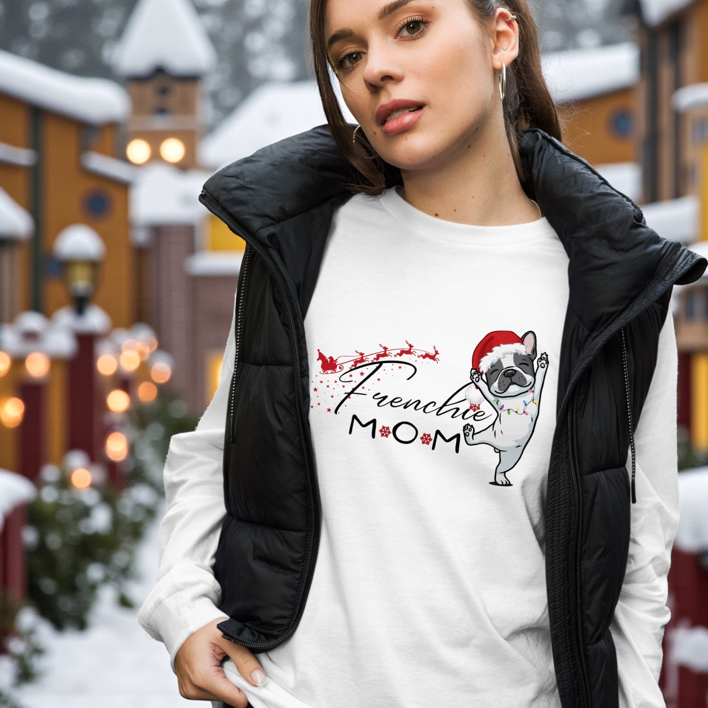 French Bulldog Mom Christmas Shirt: Holiday Frenchie Graphic Tee