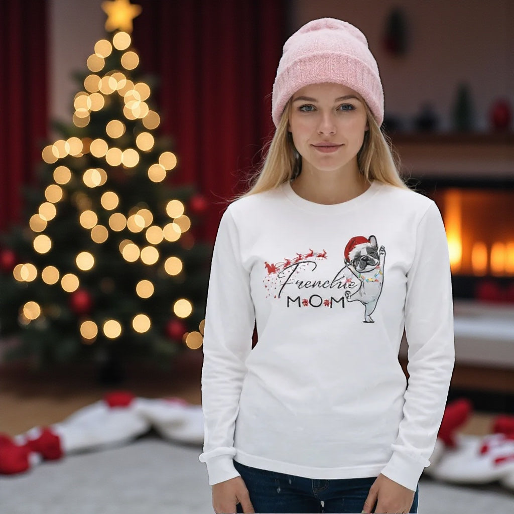 French Bulldog Mom Christmas Shirt: Holiday Frenchie Graphic Tee