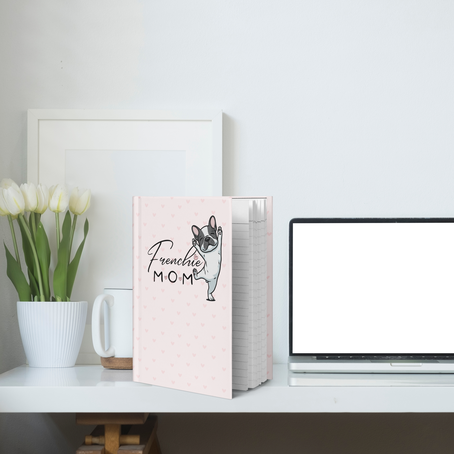 Frenchie Mom Hardcover Journal – Cute French Bulldog Notebook with Lined Pages | Dog Lover Gift, French Bulldog Mom Planner