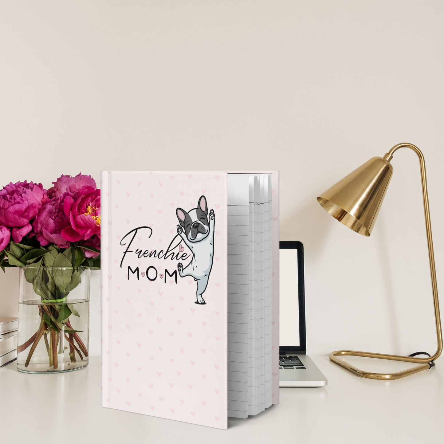 Frenchie Mom Hardcover Journal – Cute French Bulldog Notebook with Lined Pages | Dog Lover Gift, French Bulldog Mom Planner