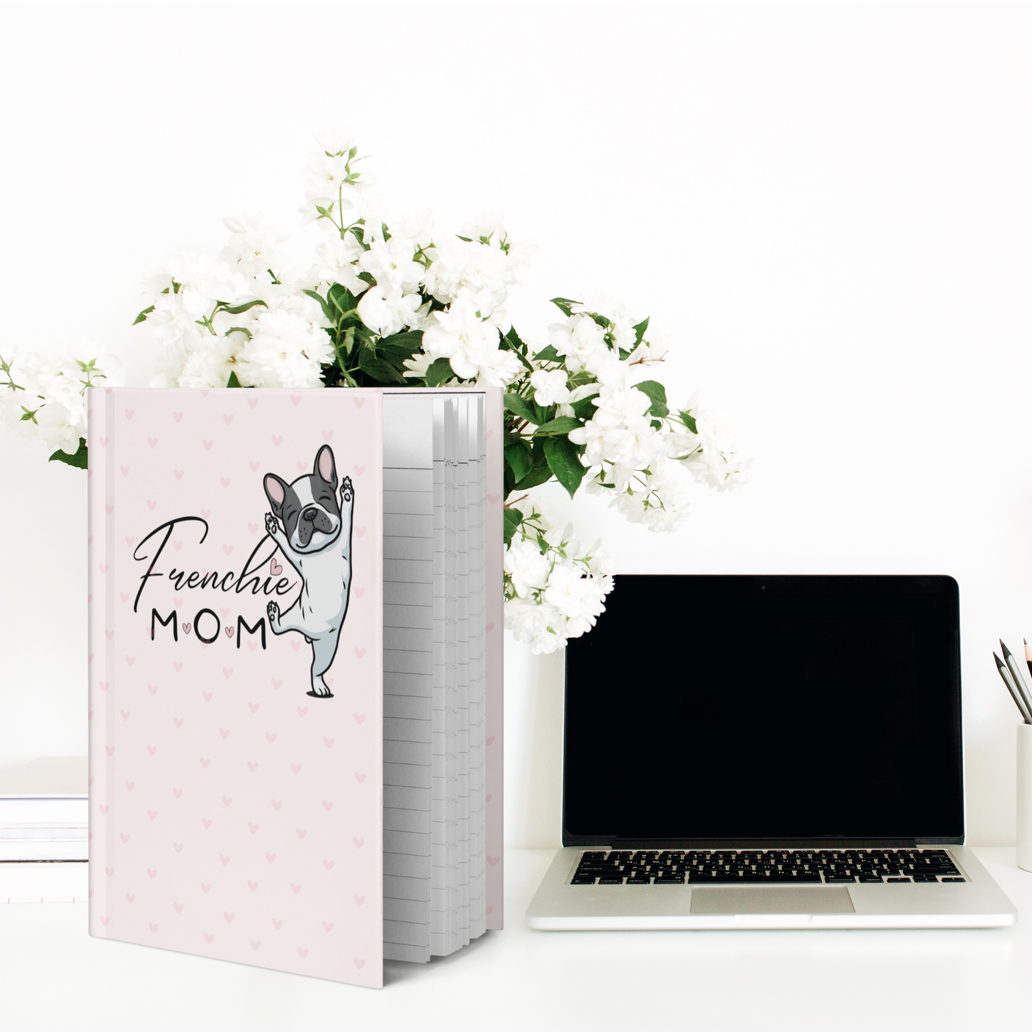 Frenchie Mom Hardcover Journal – Cute French Bulldog Notebook with Lined Pages | Dog Lover Gift, French Bulldog Mom Planner