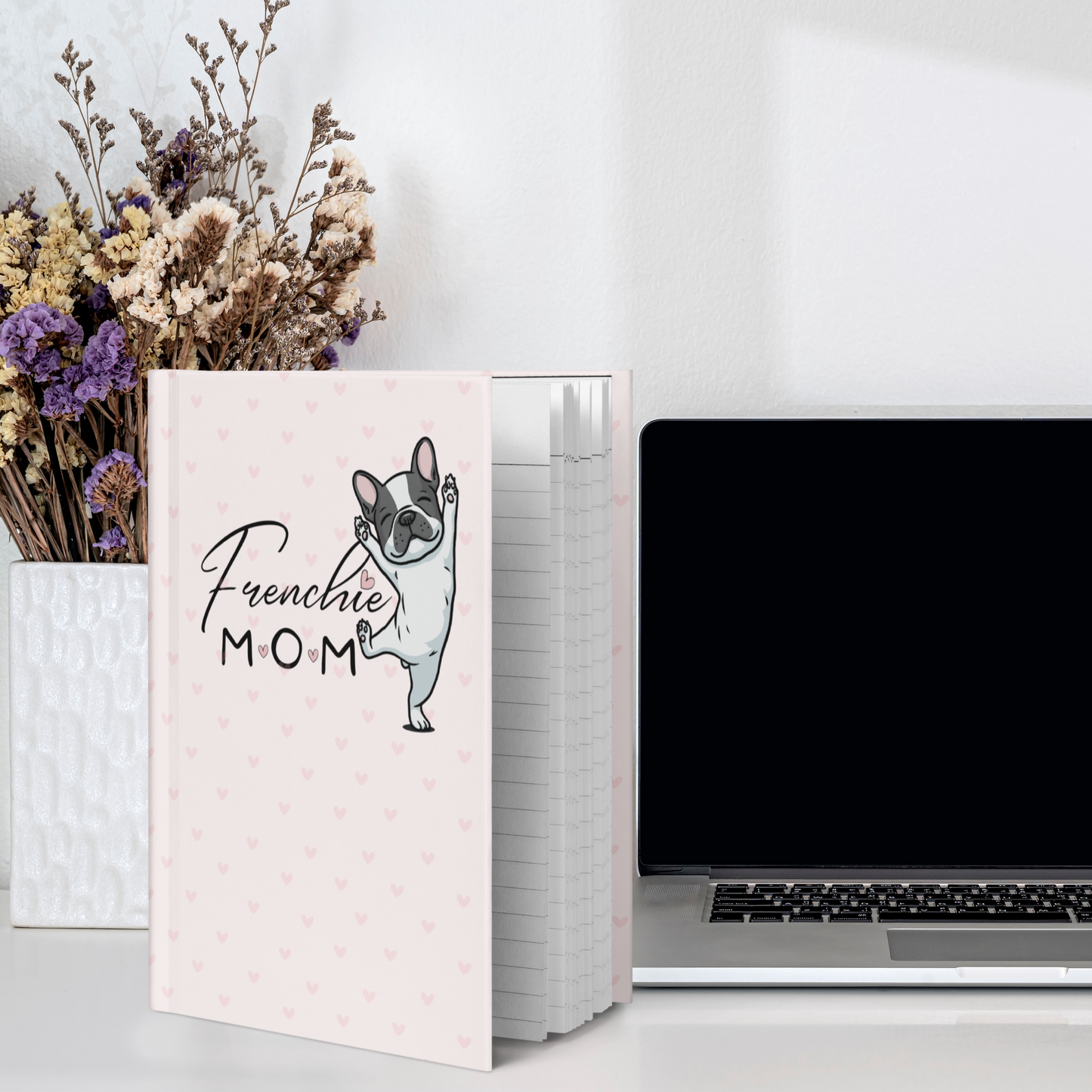 Frenchie Mom Hardcover Journal – Cute French Bulldog Notebook with Lined Pages | Dog Lover Gift, French Bulldog Mom Planner