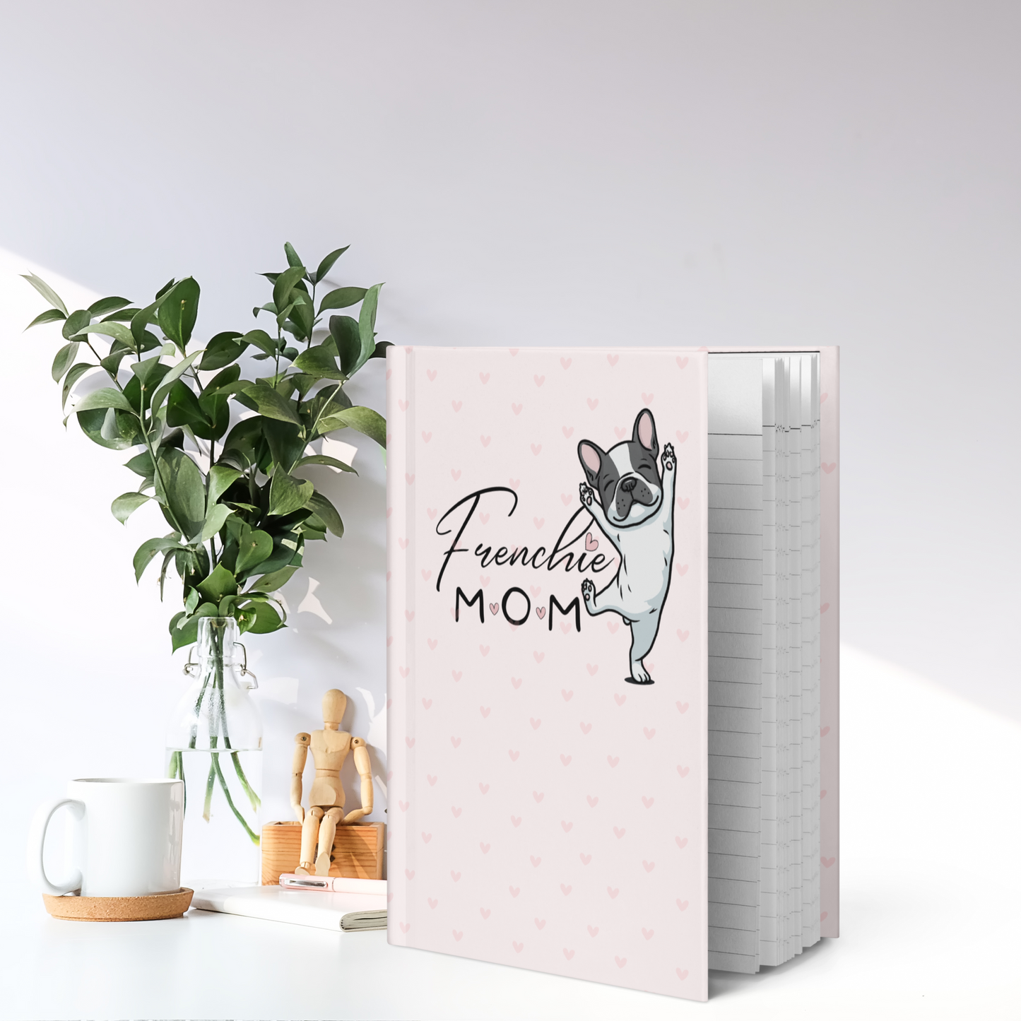 Frenchie Mom Hardcover Journal – Cute French Bulldog Notebook with Lined Pages | Dog Lover Gift, French Bulldog Mom Planner