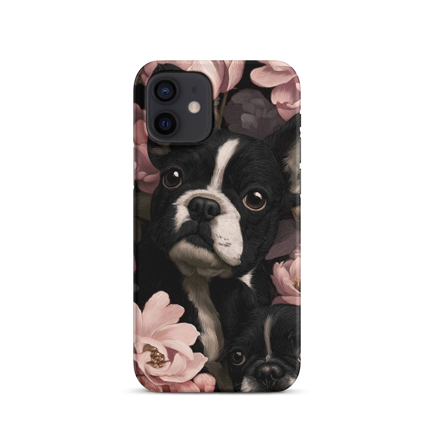 French Bulldog Floral iPhone® Case | Elegant Frenchie Dog Lover Gift | Protective Snap Phone Case | Aesthetic Pet Art Accessory for Frenchie Moms