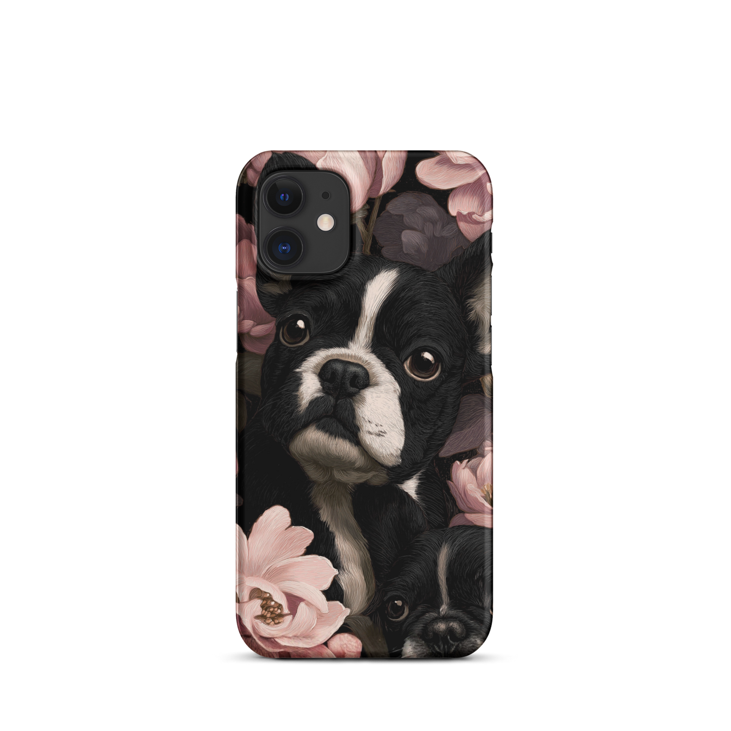 French Bulldog Floral iPhone® Case | Elegant Frenchie Dog Lover Gift | Protective Snap Phone Case | Aesthetic Pet Art Accessory for Frenchie Moms