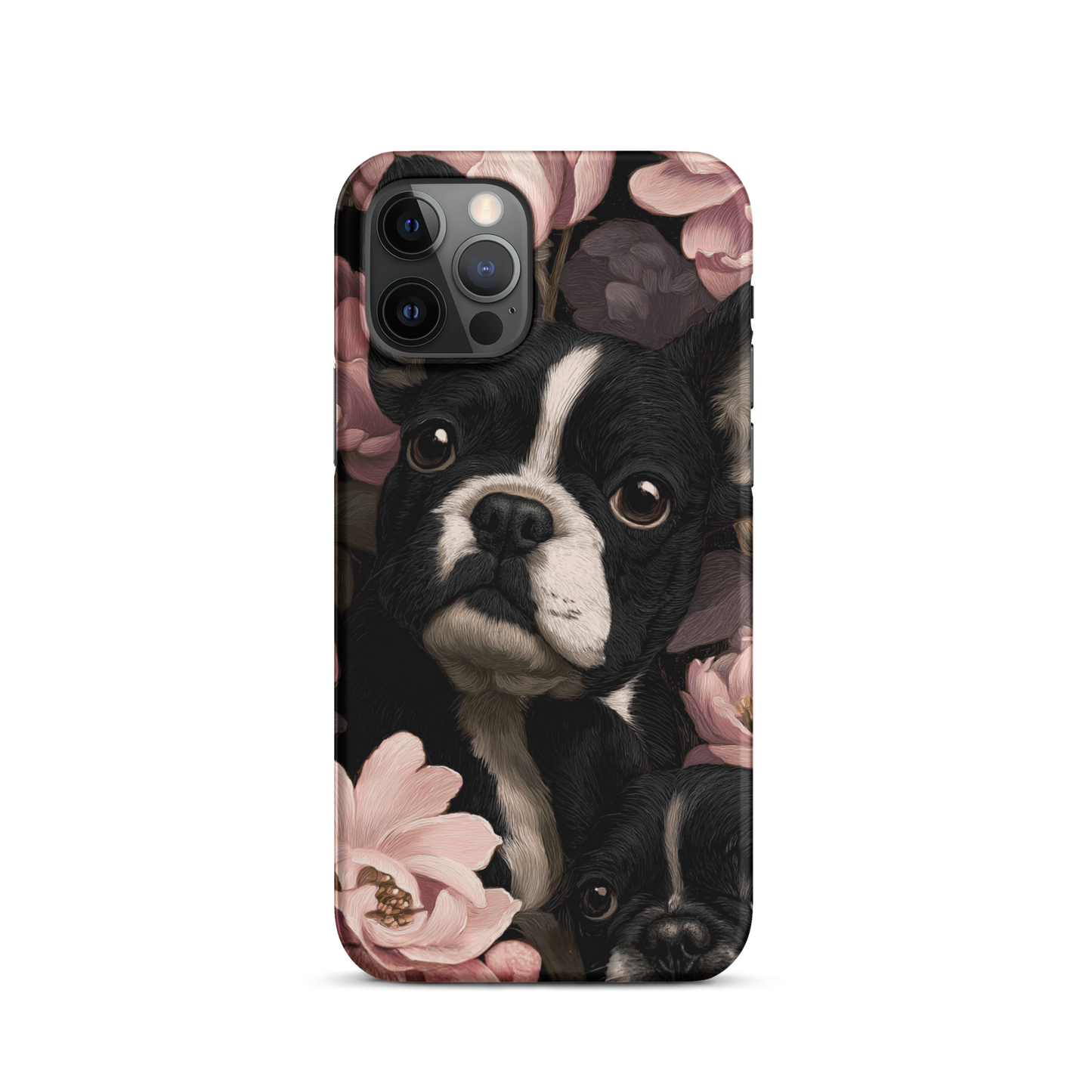 French Bulldog Floral iPhone® Case | Elegant Frenchie Dog Lover Gift | Protective Snap Phone Case | Aesthetic Pet Art Accessory for Frenchie Moms