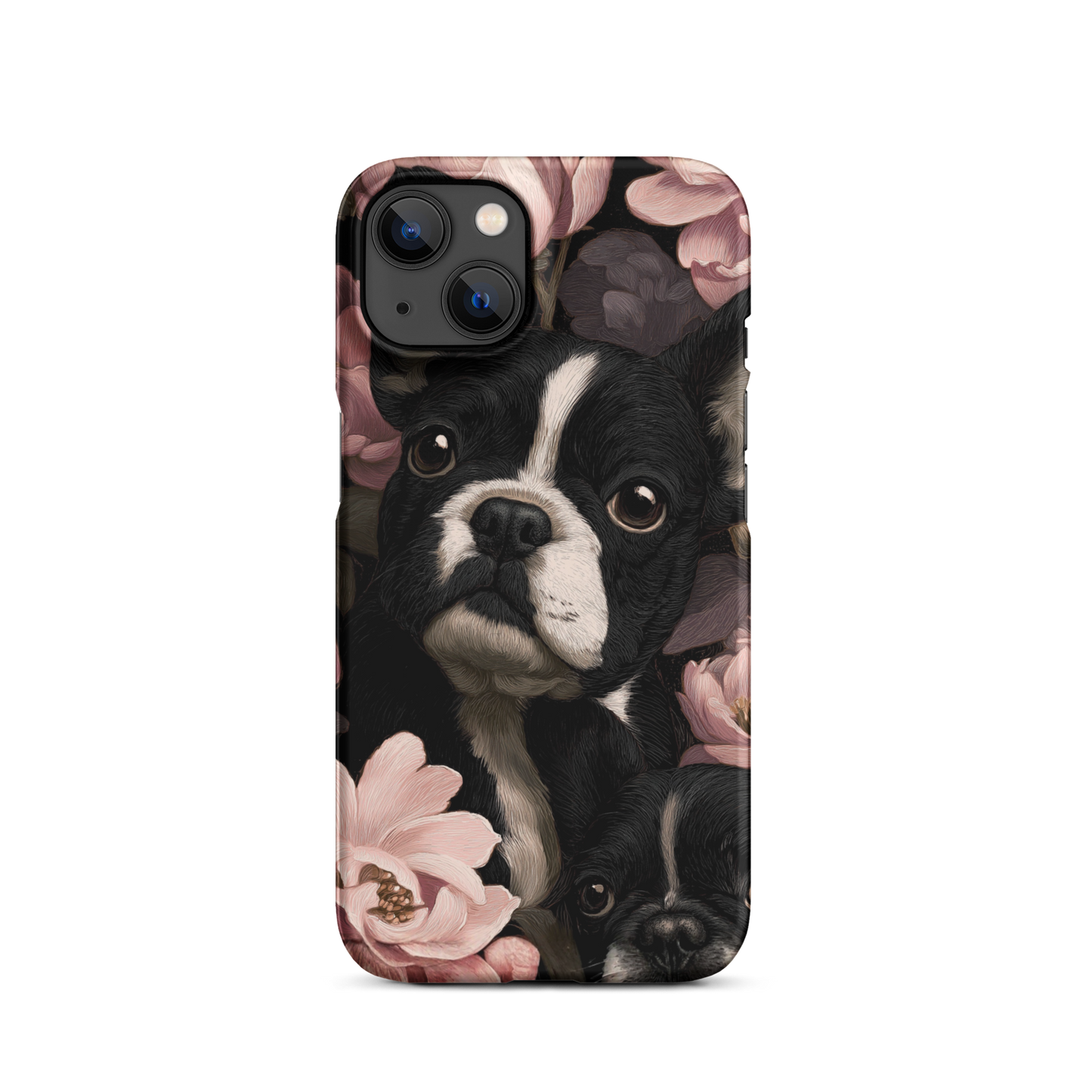 French Bulldog Floral iPhone® Case | Elegant Frenchie Dog Lover Gift | Protective Snap Phone Case | Aesthetic Pet Art Accessory for Frenchie Moms