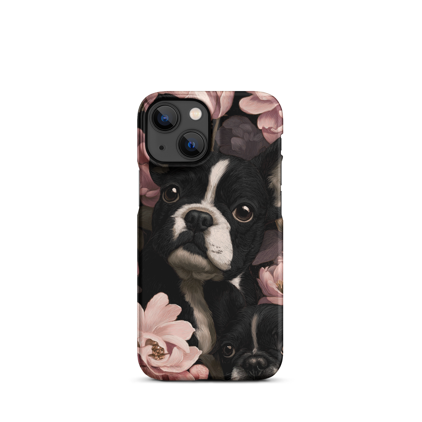 French Bulldog Floral iPhone® Case | Elegant Frenchie Dog Lover Gift | Protective Snap Phone Case | Aesthetic Pet Art Accessory for Frenchie Moms