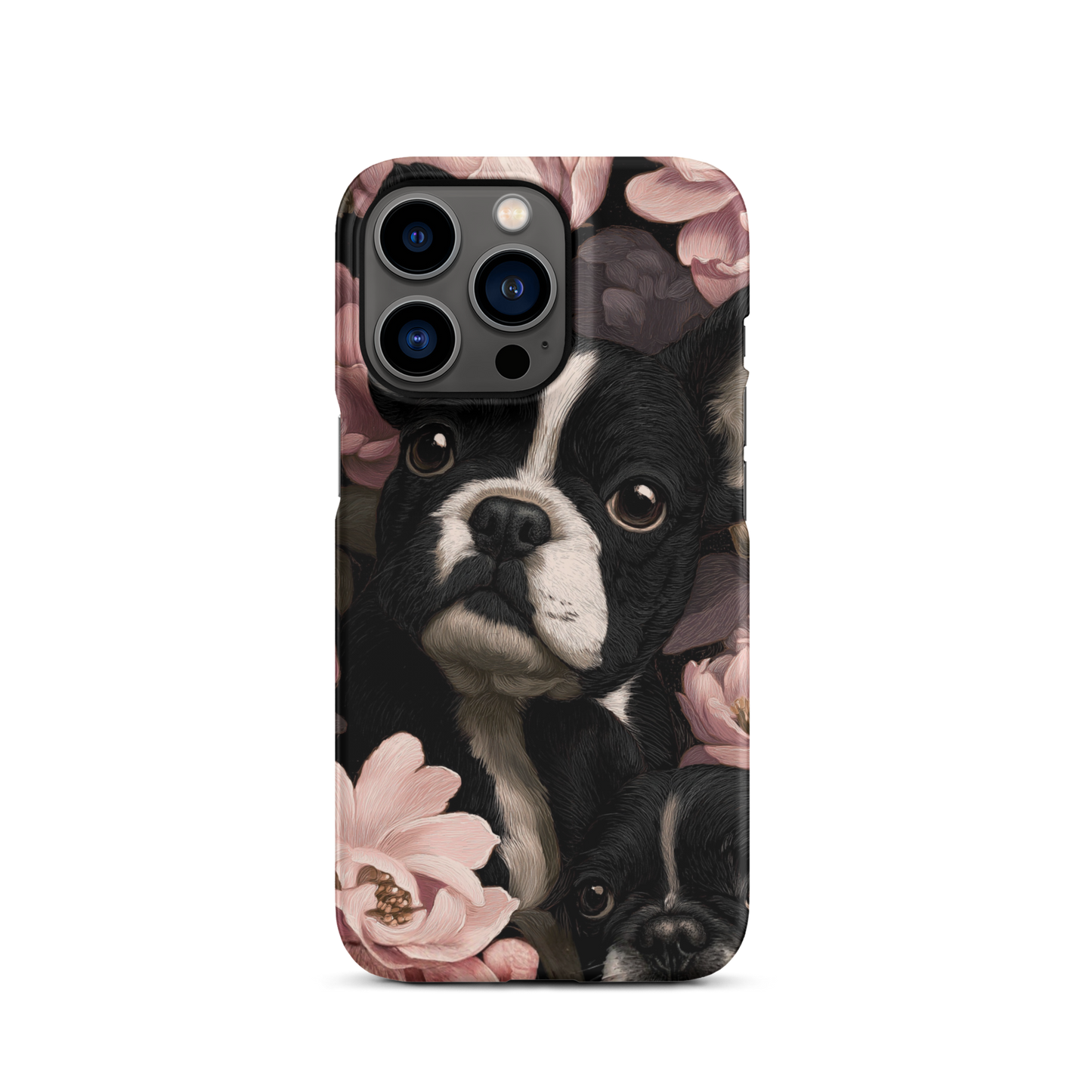 French Bulldog Floral iPhone® Case | Elegant Frenchie Dog Lover Gift | Protective Snap Phone Case | Aesthetic Pet Art Accessory for Frenchie Moms