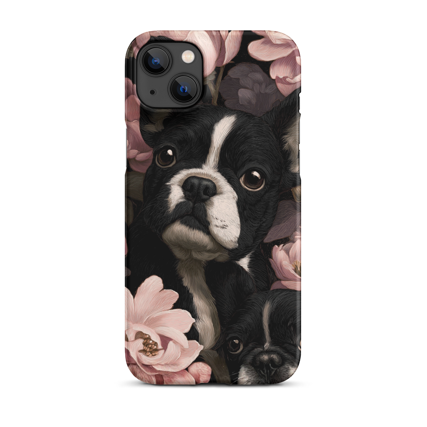 French Bulldog Floral iPhone® Case | Elegant Frenchie Dog Lover Gift | Protective Snap Phone Case | Aesthetic Pet Art Accessory for Frenchie Moms