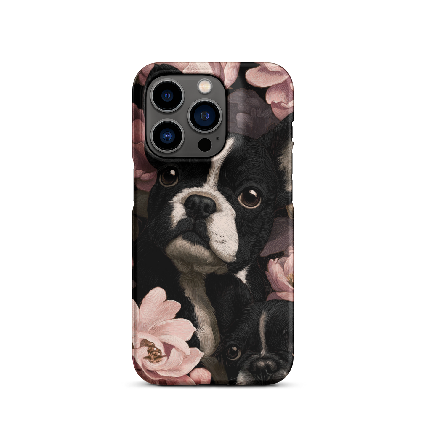 French Bulldog Floral iPhone® Case | Elegant Frenchie Dog Lover Gift | Protective Snap Phone Case | Aesthetic Pet Art Accessory for Frenchie Moms