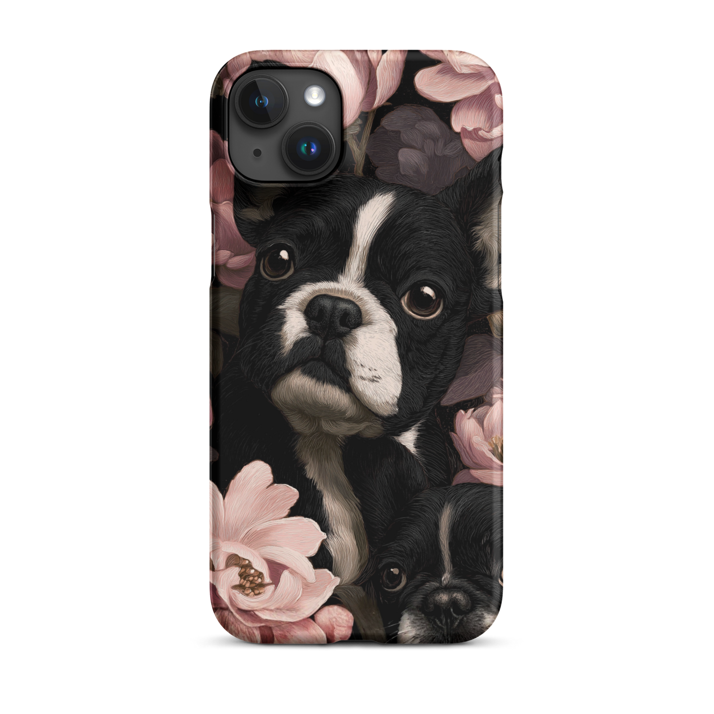 French Bulldog Floral iPhone® Case | Elegant Frenchie Dog Lover Gift | Protective Snap Phone Case | Aesthetic Pet Art Accessory for Frenchie Moms