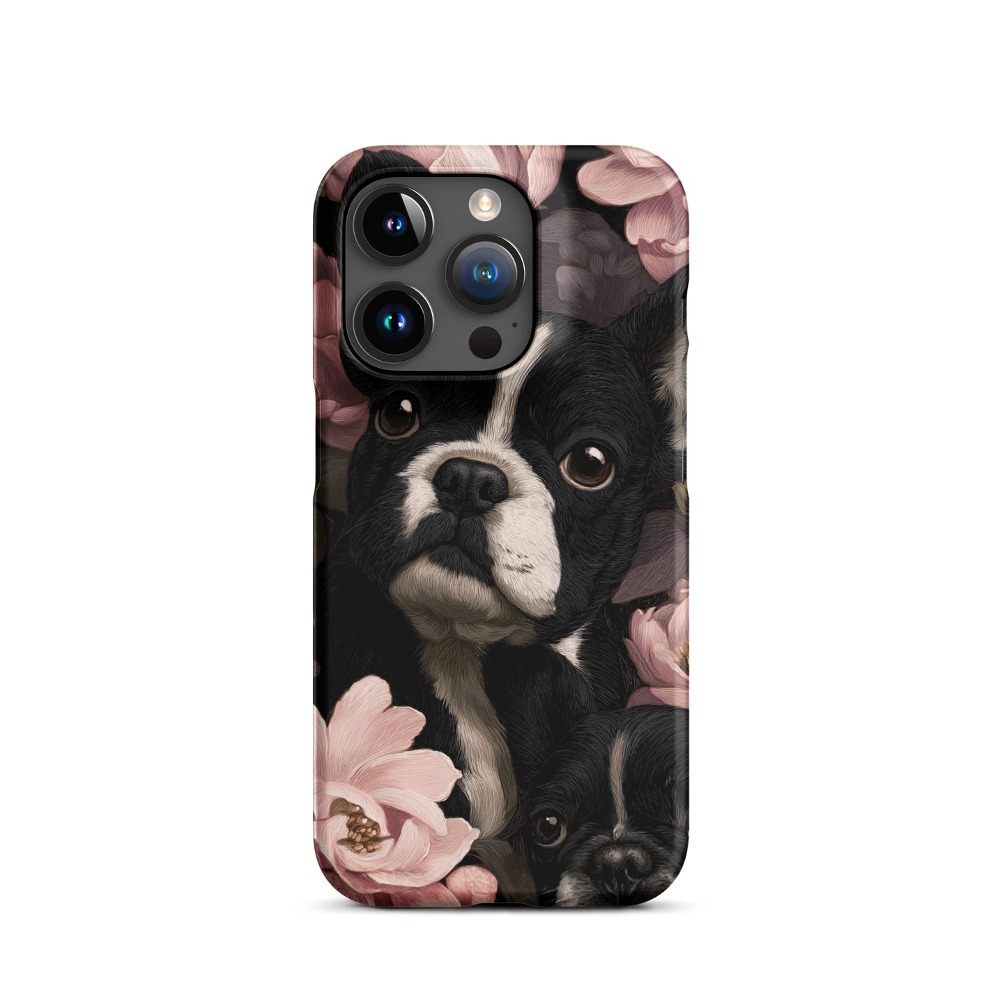 French Bulldog Floral iPhone® Case | Elegant Frenchie Dog Lover Gift | Protective Snap Phone Case | Aesthetic Pet Art Accessory for Frenchie Moms