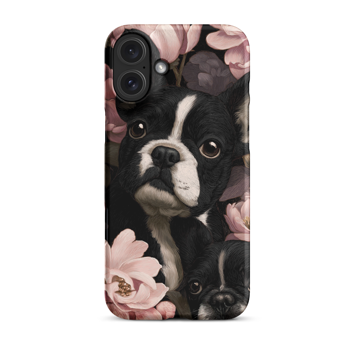 French Bulldog Floral iPhone® Case | Elegant Frenchie Dog Lover Gift | Protective Snap Phone Case | Aesthetic Pet Art Accessory for Frenchie Moms