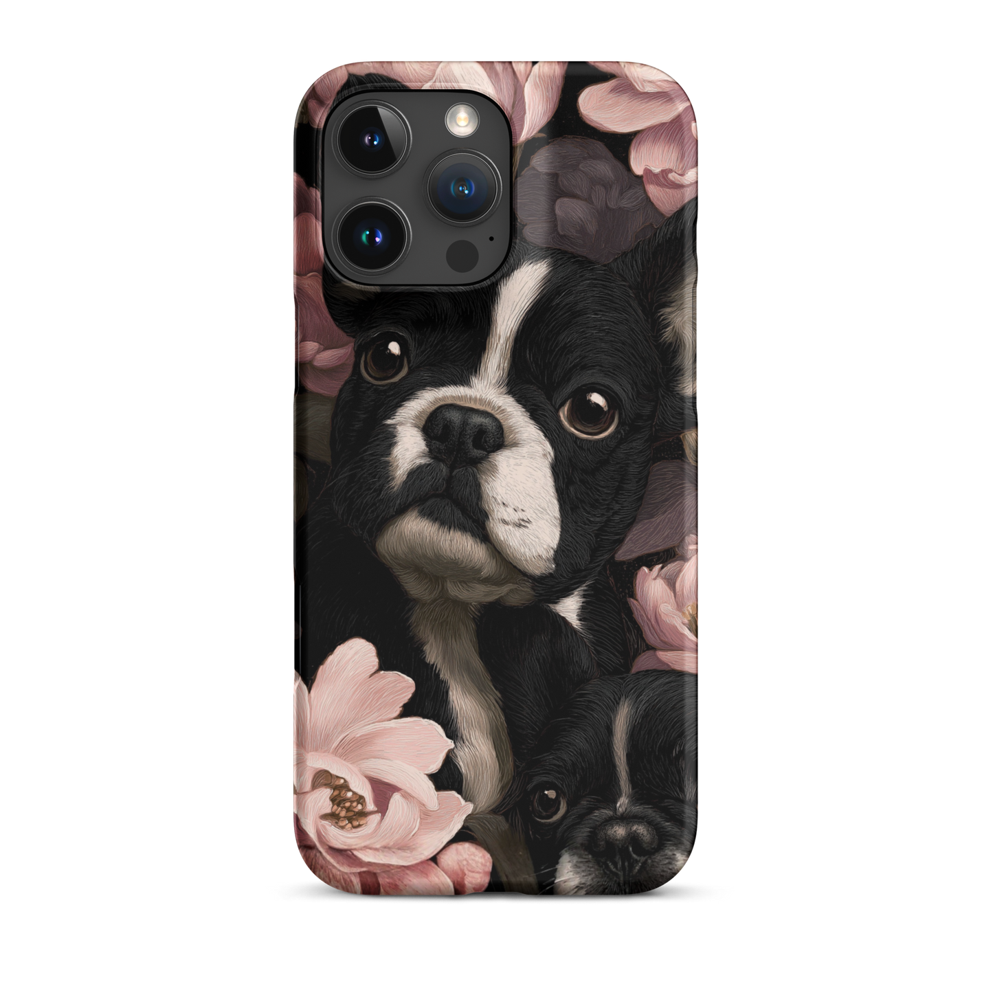 French Bulldog Floral iPhone® Case | Elegant Frenchie Dog Lover Gift | Protective Snap Phone Case | Aesthetic Pet Art Accessory for Frenchie Moms