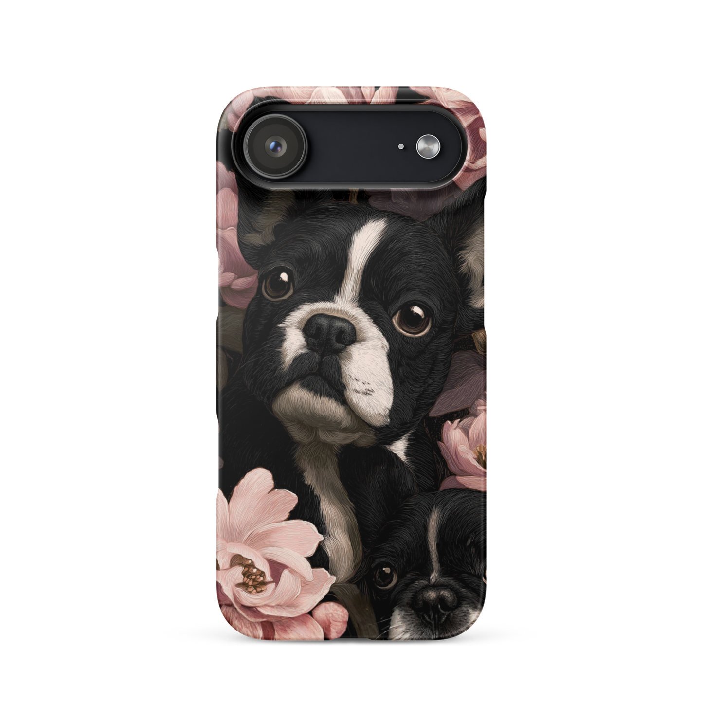 French Bulldog Floral iPhone® Case | Elegant Frenchie Dog Lover Gift | Protective Snap Phone Case | Aesthetic Pet Art Accessory for Frenchie Moms