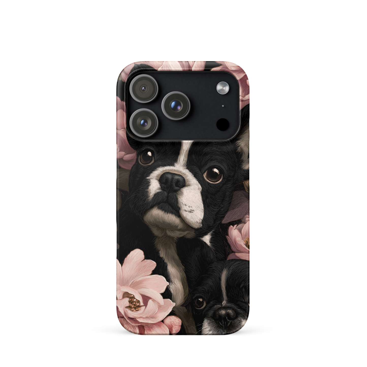 French Bulldog Floral iPhone® Case | Elegant Frenchie Dog Lover Gift | Protective Snap Phone Case | Aesthetic Pet Art Accessory for Frenchie Moms