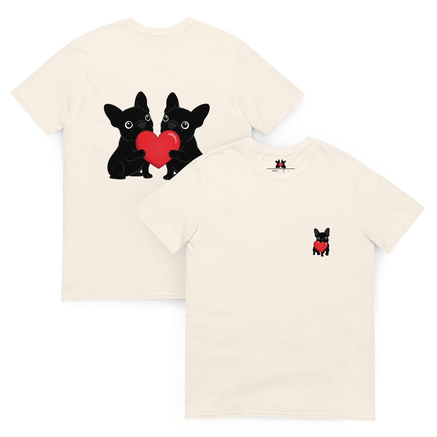 French Bulldog Valentine T-Shirt – Matching Frenchie Couple Tee
