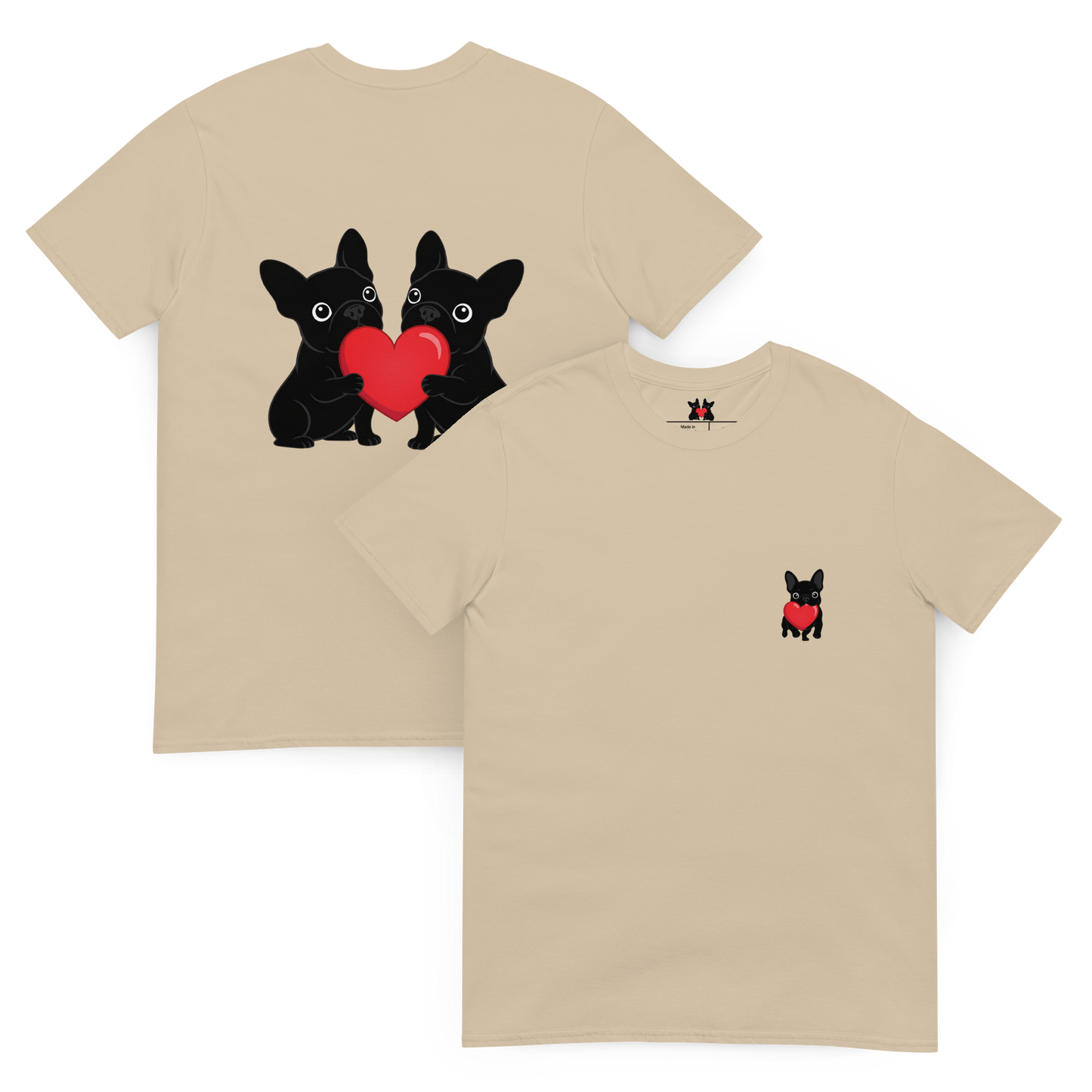 French Bulldog Valentine T-Shirt – Matching Frenchie Couple Tee